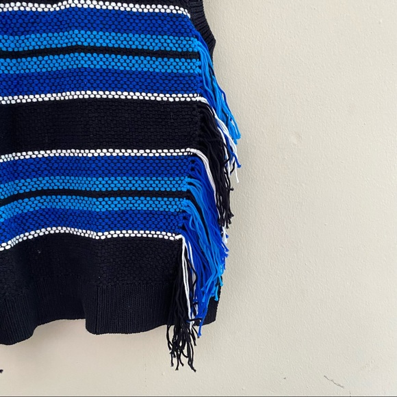 DEREK LAM 10 CROSBY Boho Fringe Knitted Sleeveless Top - Picture 2 of 8